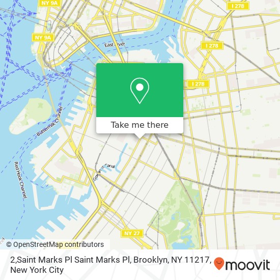 Mapa de 2,Saint Marks Pl Saint Marks Pl, Brooklyn, NY 11217