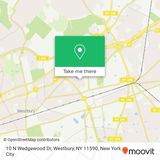 Mapa de 10 N Wedgewood Dr, Westbury, NY 11590