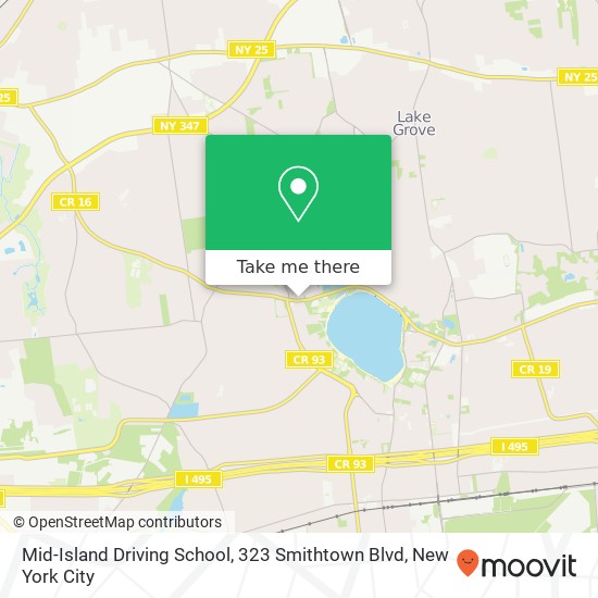 Mid-Island Driving School, 323 Smithtown Blvd map