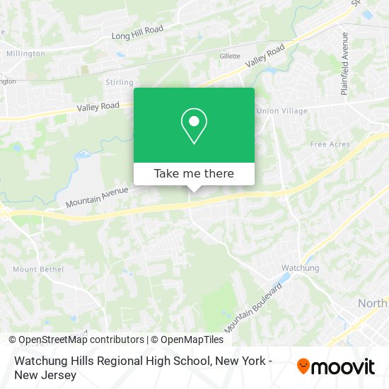 Watchung Hills Regional High School map