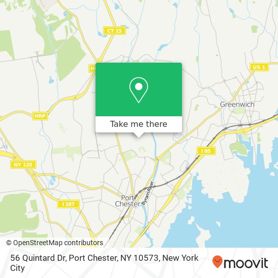 Mapa de 56 Quintard Dr, Port Chester, NY 10573