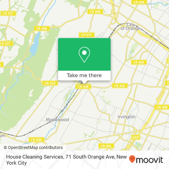 Mapa de House Cleaning Services, 71 South Orange Ave