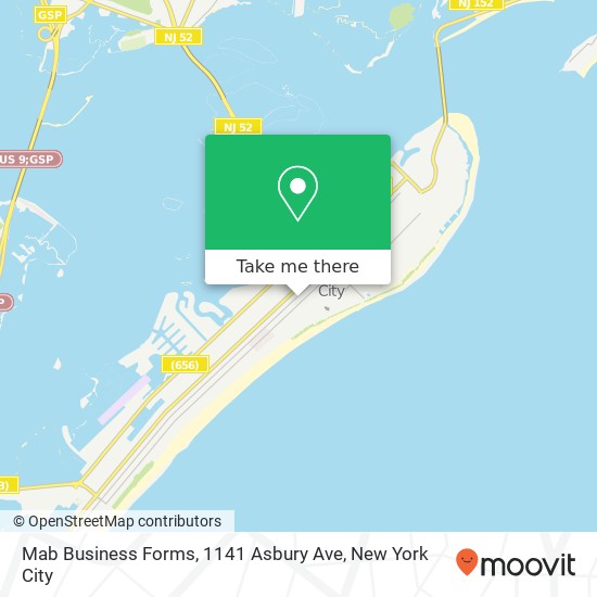 Mapa de Mab Business Forms, 1141 Asbury Ave