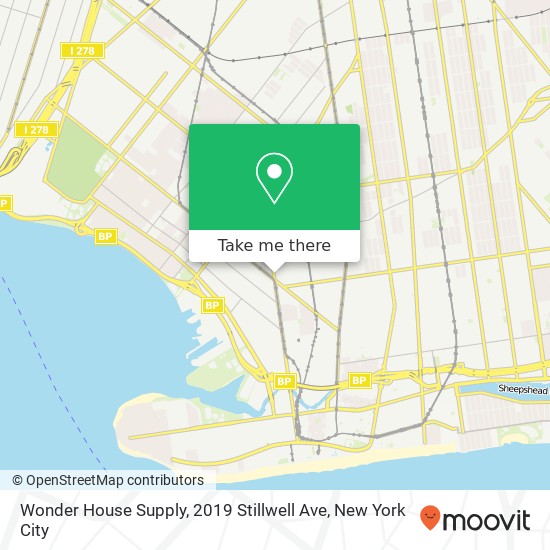 Mapa de Wonder House Supply, 2019 Stillwell Ave