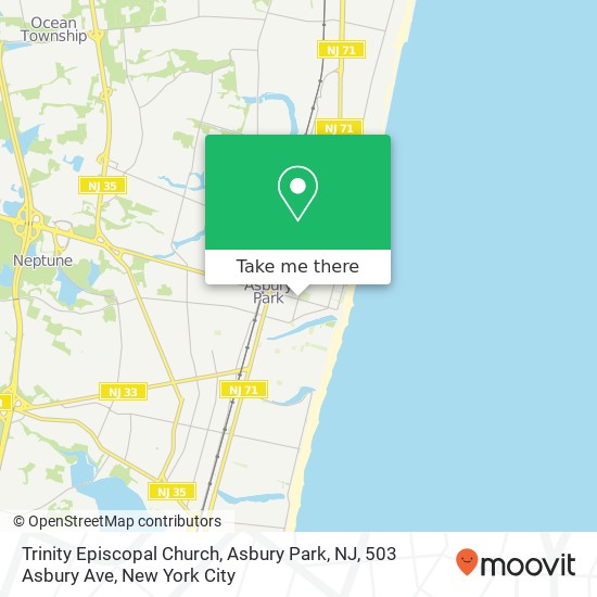 Mapa de Trinity Episcopal Church, Asbury Park, NJ, 503 Asbury Ave
