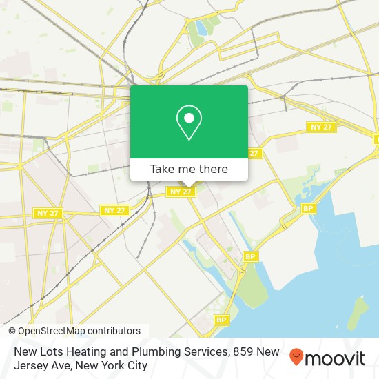 Mapa de New Lots Heating and Plumbing Services, 859 New Jersey Ave