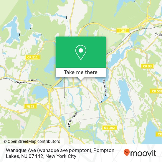Mapa de Wanaque Ave (wanaque ave pompton), Pompton Lakes, NJ 07442