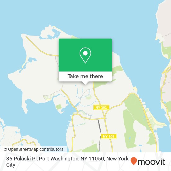Mapa de 86 Pulaski Pl, Port Washington, NY 11050