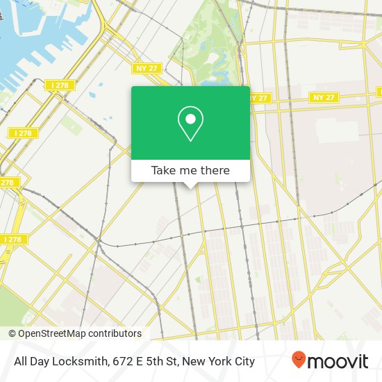 Mapa de All Day Locksmith, 672 E 5th St