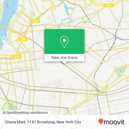 Mapa de Ohana Mart, 1181 Broadway