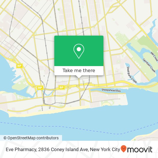 Mapa de Eve Pharmacy, 2836 Coney Island Ave