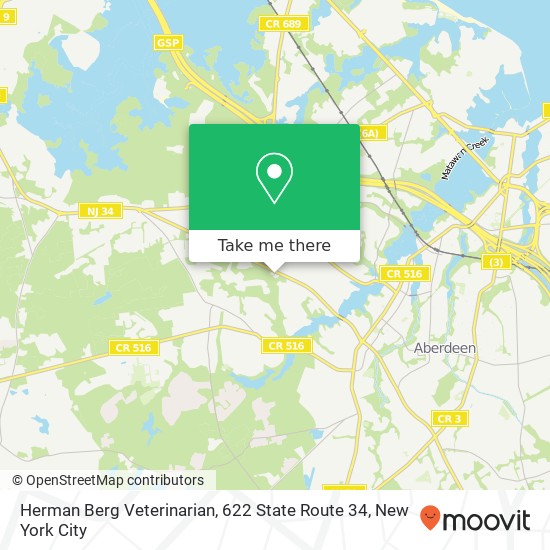Mapa de Herman Berg Veterinarian, 622 State Route 34