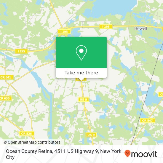 Ocean County Retina, 4511 US Highway 9 map