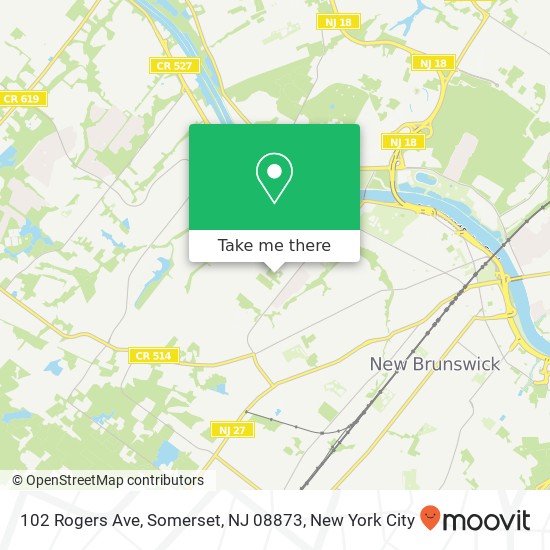 Mapa de 102 Rogers Ave, Somerset, NJ 08873