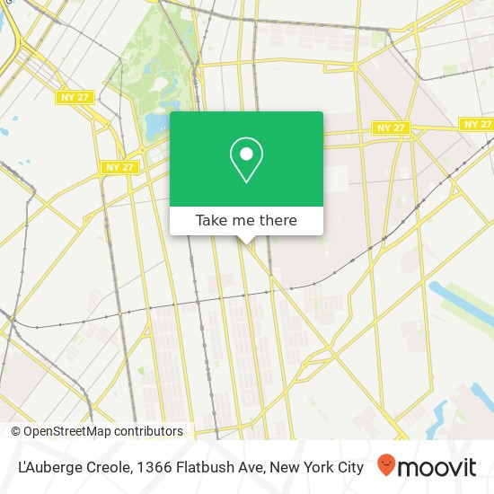 Mapa de L'Auberge Creole, 1366 Flatbush Ave