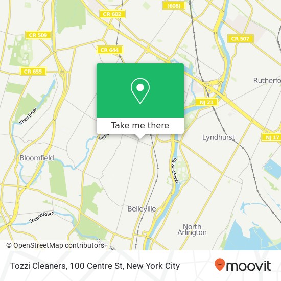 Mapa de Tozzi Cleaners, 100 Centre St