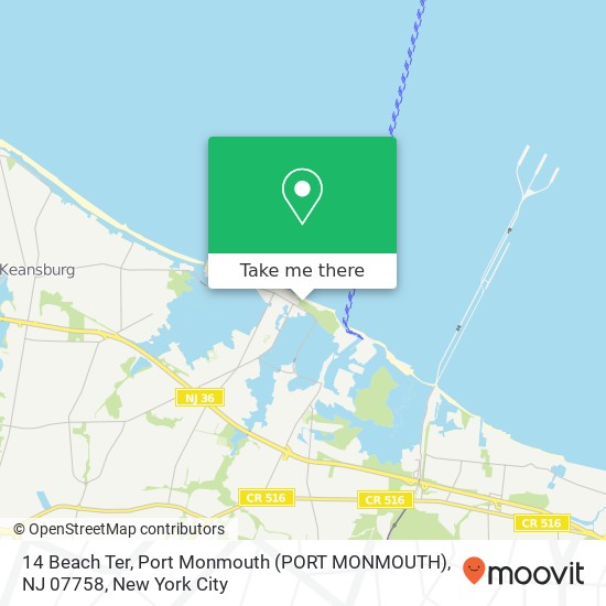 14 Beach Ter, Port Monmouth (PORT MONMOUTH), NJ 07758 map