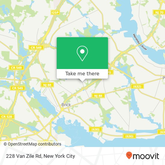 Mapa de 228 Van Zile Rd, Brick, NJ 08724