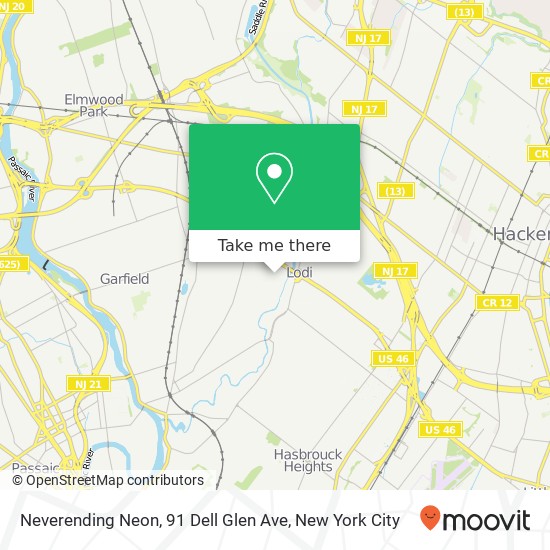 Mapa de Neverending Neon, 91 Dell Glen Ave