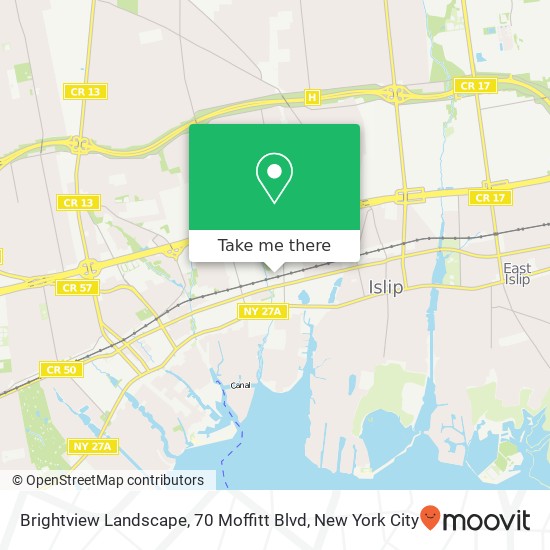 Mapa de Brightview Landscape, 70 Moffitt Blvd