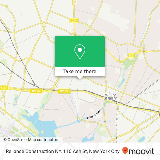 Reliance Construction NY, 116 Ash St map