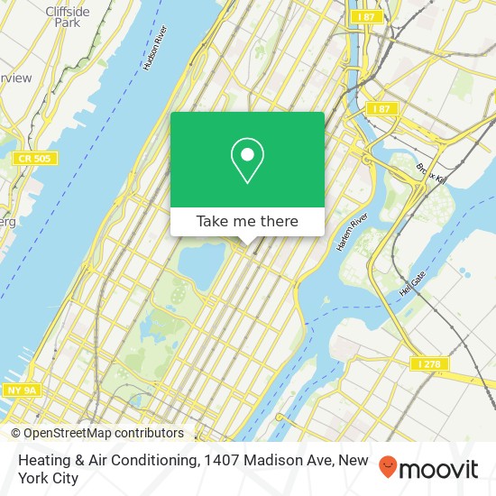 Mapa de Heating & Air Conditioning, 1407 Madison Ave