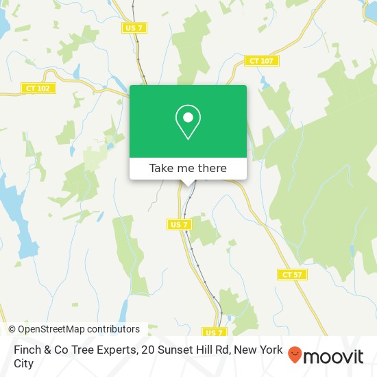 Mapa de Finch & Co Tree Experts, 20 Sunset Hill Rd
