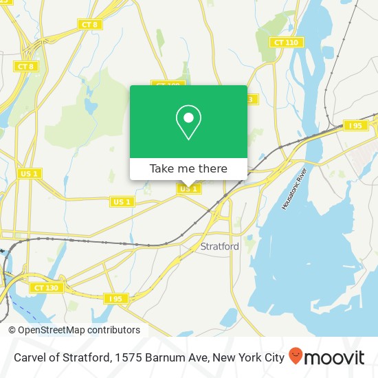 Mapa de Carvel of Stratford, 1575 Barnum Ave