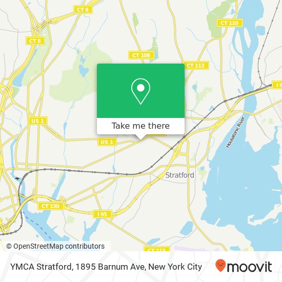 Mapa de YMCA Stratford, 1895 Barnum Ave