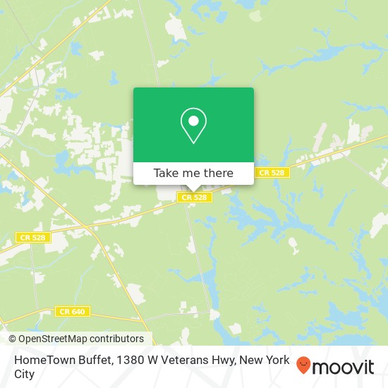 Mapa de HomeTown Buffet, 1380 W Veterans Hwy