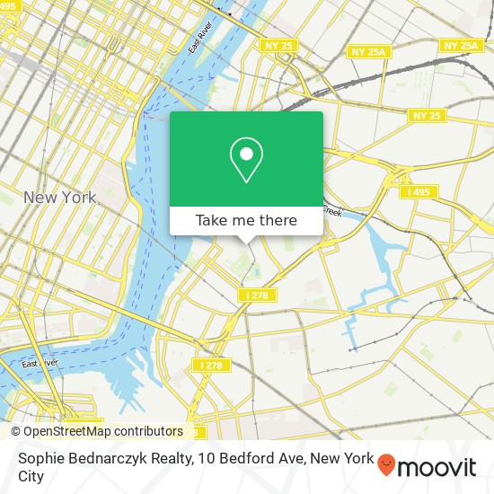 Mapa de Sophie Bednarczyk Realty, 10 Bedford Ave