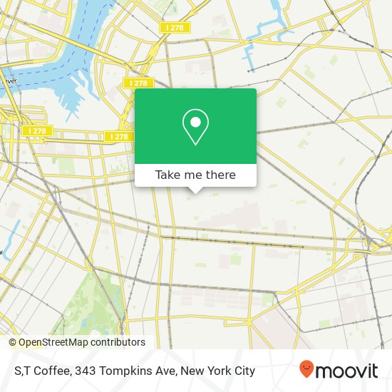 Mapa de S,T Coffee, 343 Tompkins Ave