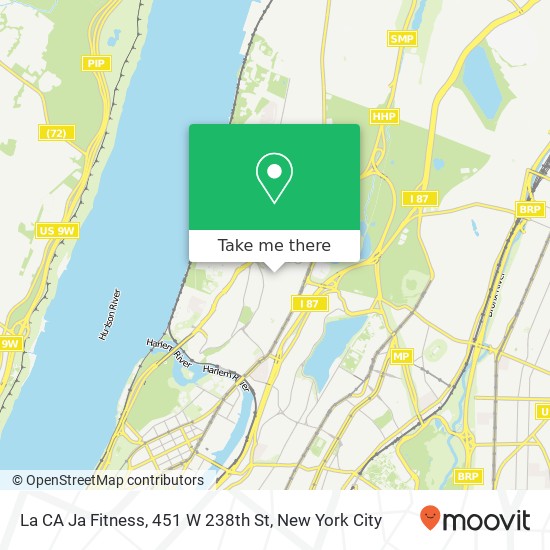 Mapa de La CA Ja Fitness, 451 W 238th St