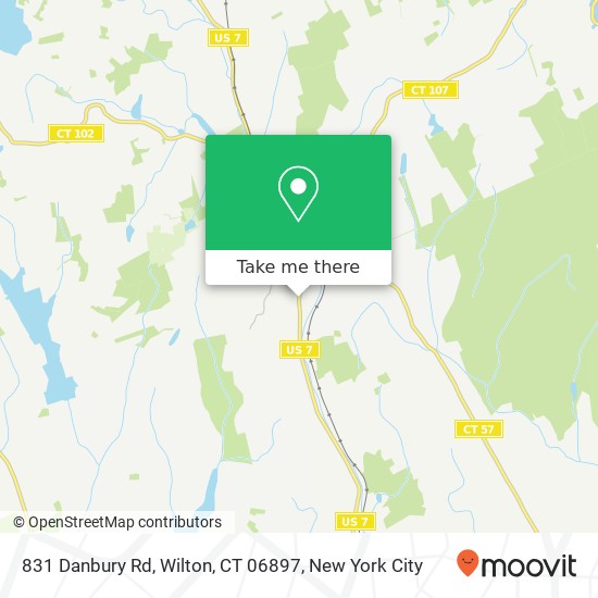 Mapa de 831 Danbury Rd, Wilton, CT 06897