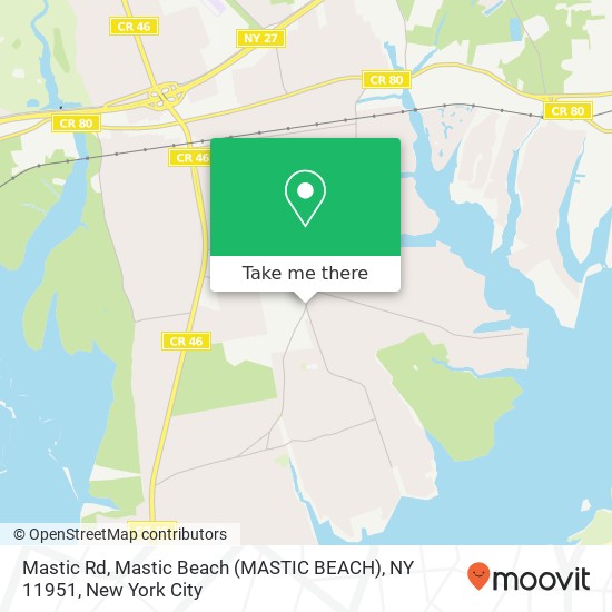 Mapa de Mastic Rd, Mastic Beach (MASTIC BEACH), NY 11951