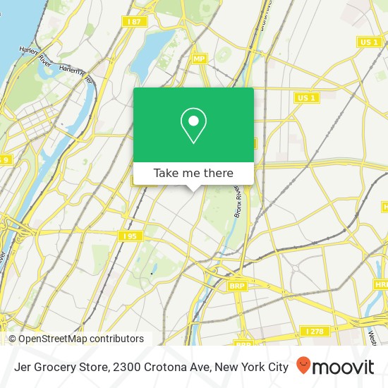 Mapa de Jer Grocery Store, 2300 Crotona Ave