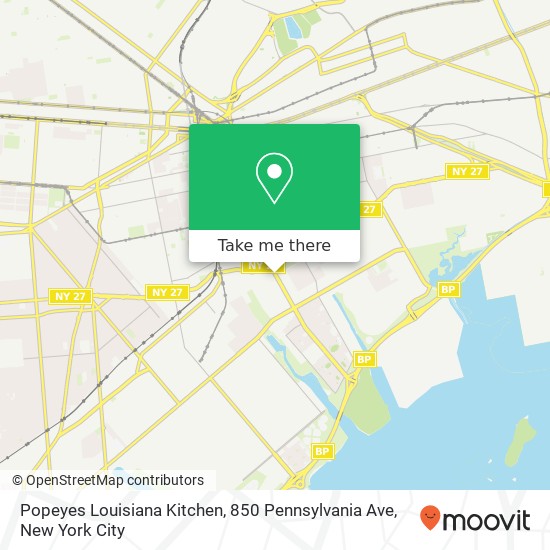 Mapa de Popeyes Louisiana Kitchen, 850 Pennsylvania Ave