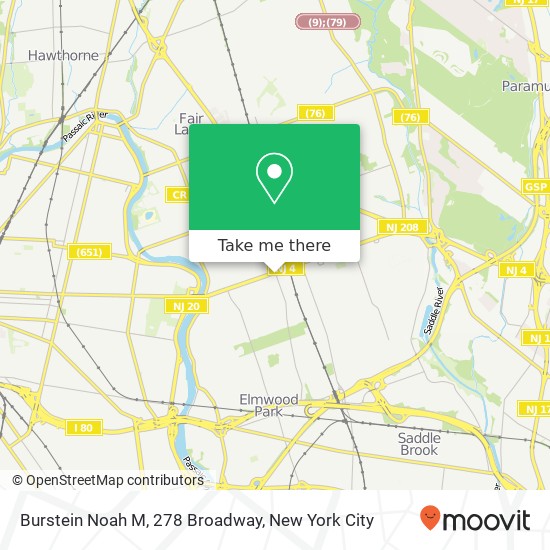 Burstein Noah M, 278 Broadway map