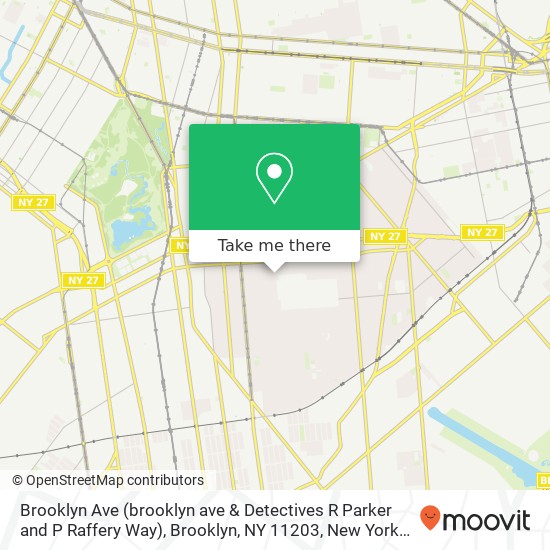 Brooklyn Ave (brooklyn ave & Detectives R Parker and P Raffery Way), Brooklyn, NY 11203 map