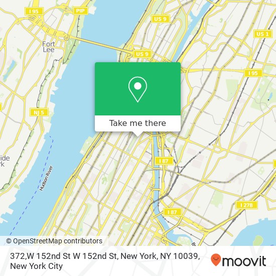 372,W 152nd St W 152nd St, New York, NY 10039 map