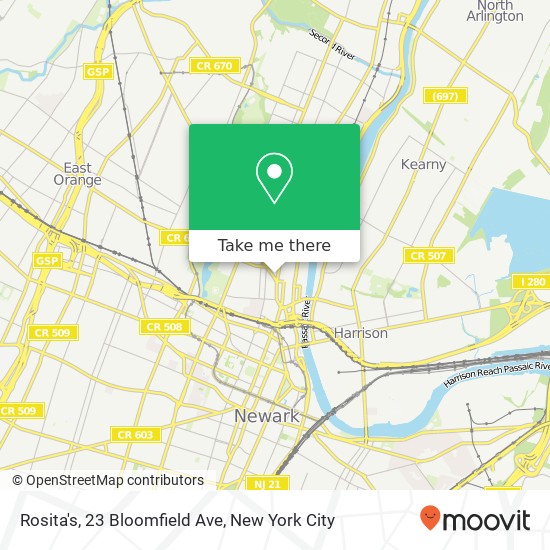 Mapa de Rosita's, 23 Bloomfield Ave