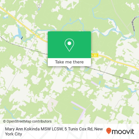 Mary Ann Kokinda MSW LCSW, 5 Tunis Cox Rd map