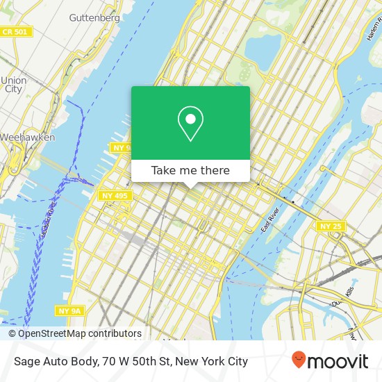 Mapa de Sage Auto Body, 70 W 50th St