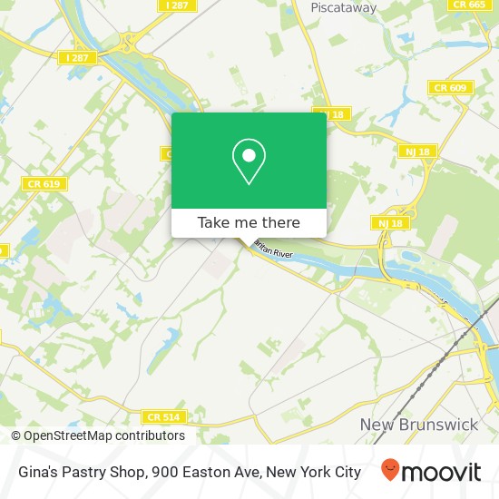 Mapa de Gina's Pastry Shop, 900 Easton Ave