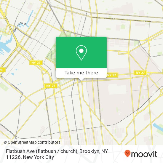 Flatbush Ave (flatbush / church), Brooklyn, NY 11226 map
