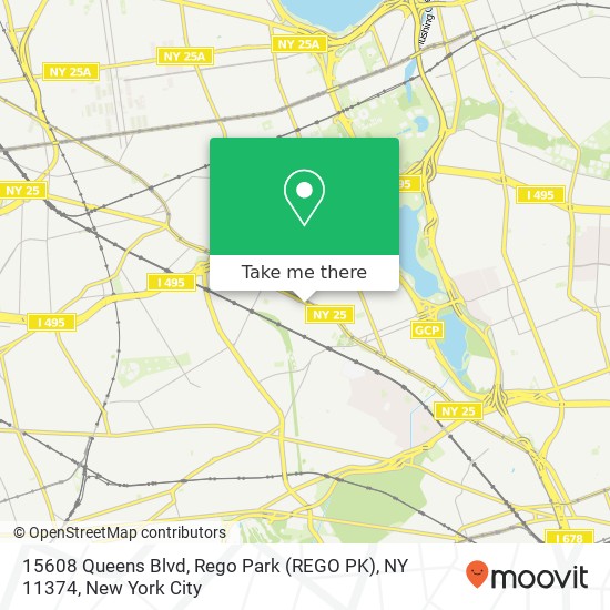 15608 Queens Blvd, Rego Park (REGO PK), NY 11374 map