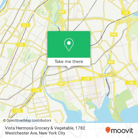 Vista Hermosa Grocery & Vegetable, 1782 Westchester Ave map