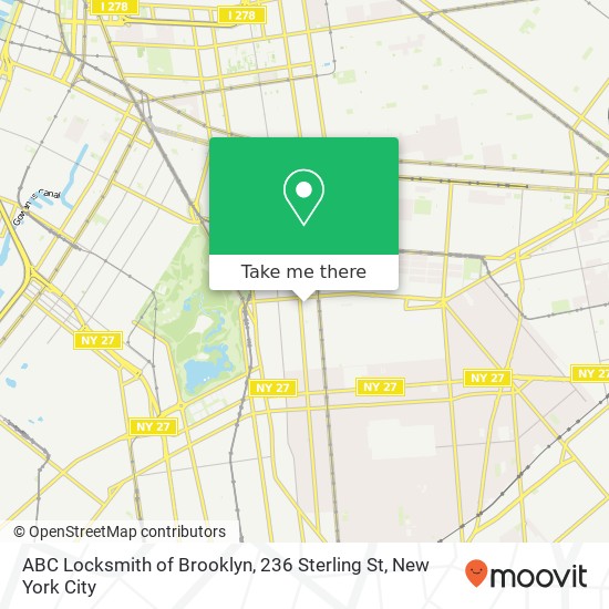 ABC Locksmith of Brooklyn, 236 Sterling St map