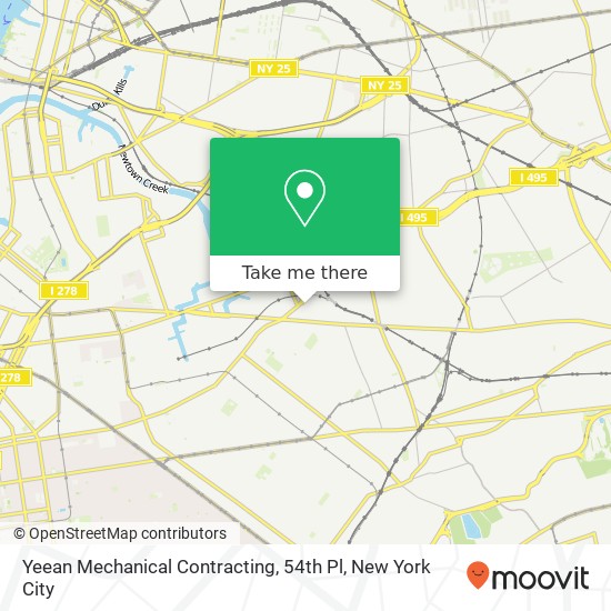 Yeean Mechanical Contracting, 54th Pl map