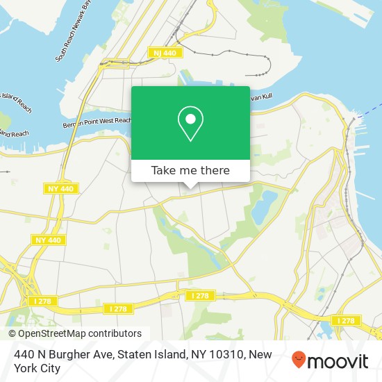 Mapa de 440 N Burgher Ave, Staten Island, NY 10310